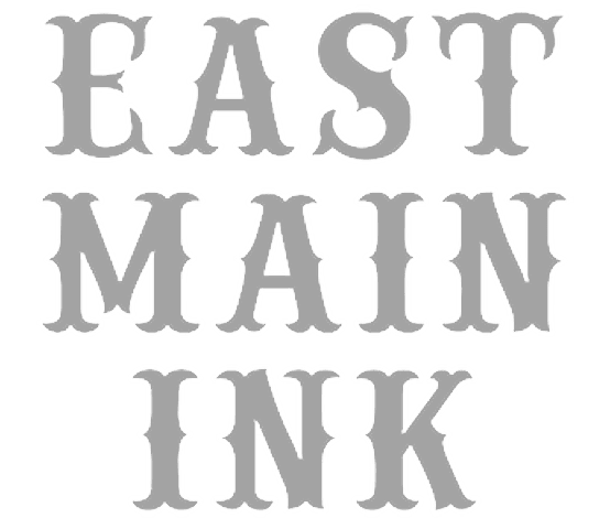 East Main Ink logo in gray serif typography.