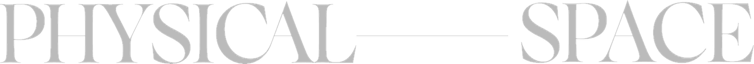 Physical Space logo featuring curved geometric shape and horizontal line.